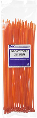 GW Kabelbinder-Technik, Kabelbinder 300 x 4,8 mm, orange, 100 Stück, GT-300STCORG von HORLAT
