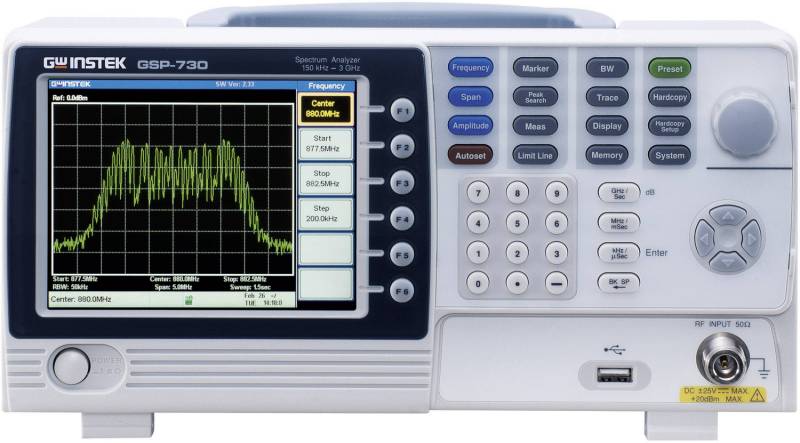 GW Instek GSP-730 Werksstandard Oszilloskop Spectrum Analyzer 150KHz - 3GHz von GW