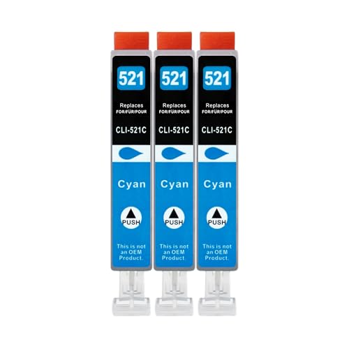 3 XXL Druckerpatronen kompatibel zu CLI-521 C Cyan für Canon PIXMA IP3600 IP4600 IP4600x IP4700 MP540 MP540x MP550 MP560 MP620 MP620B MP630 MP640 MP980 MP990 MX860 MX870 3 XXL Druckerpatronen kompatibel zu CLI-521 C Cyan für Canon PIXMA IP3600 IP4600 IP4600x IP4700 MP540 MP540x MP550 MP560 MP620 MP620B MP630 MP640 MP980 MP990 MX860 MX870 von GWA-Handel