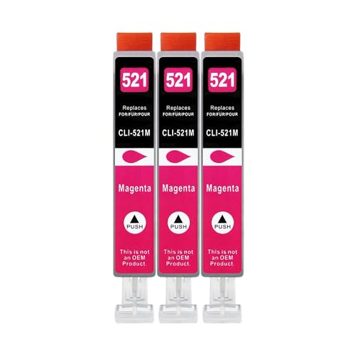 3 XXL Druckerpatronen kompatibel zu CLI-521 M Magenta für Canon PIXMA IP3600 IP4600 IP4600x IP4700 MP540 MP540x MP550 MP560 MP620 MP620B MP630 MP640 MP980 MP990 MX860 MX870 von GWA-Handel
