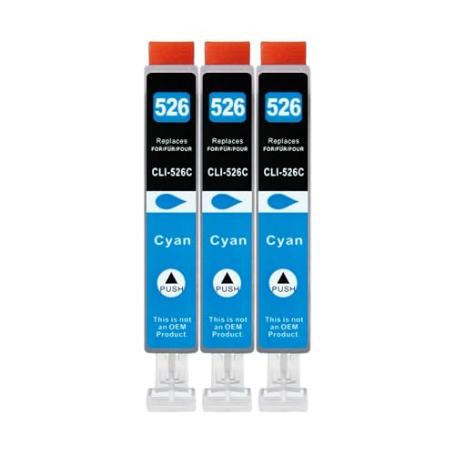 3 XXL Druckerpatronen kompatibel zu CLI-526 C Cyan für Canon PIXMA IP4850 IP4950 IX6550 MG5150 MG5250 MG5350 MG6150 MG6250 MG8150 MG8250 MX715 MX885 MX895 von GWA-Handel