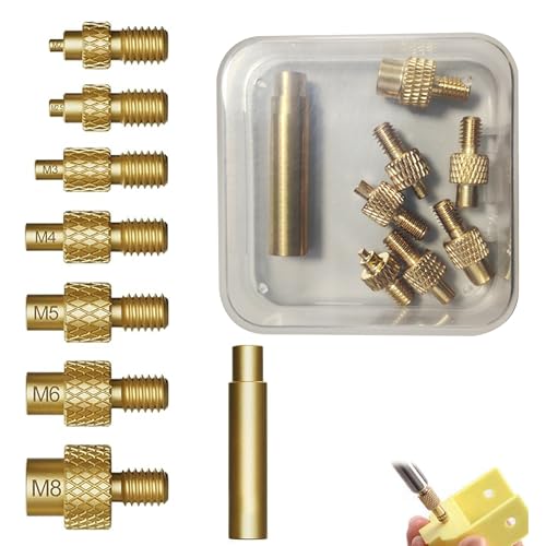 8 PCS 3D Druck Gewindeeinsatz Set：Starke Wärmeleitfähigkeit und hohe Härte 936 Lötkolbenspitzen Nuts M2 M2.5 M3 M4 M5 M6 M8 Soldering Iron Tips Compatible 900M T18 Weller ST Series Soldering Tips von GWAEPU