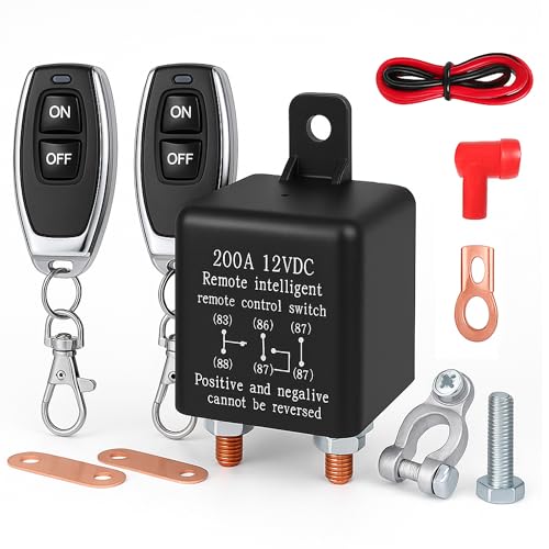 GWAEPU Batterietrennschalter 12V mit Fernbedienung: KFZ Batterie Trennschalter 12V/200A Set Kill Switch für Auto LKW RV Boot Jacht Wohnwagen GWAEPU Batterietrennschalter 12V mit Fernbedienung: KFZ Batterie Trennschalter 12V/200A Set Kill Switch für Auto LKW RV Boot Jacht Wohnwagen von GWAEPU