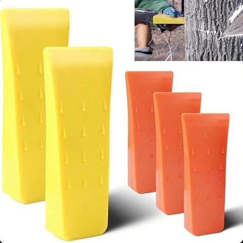 GWAEPU Kettensägenkeil-Set mit Tasche: 5-teilige (8"/6") Profi-Fällkeile – aus hochfestem Kunststoff für sicheres Fällen & Ablängen von GWAEPU