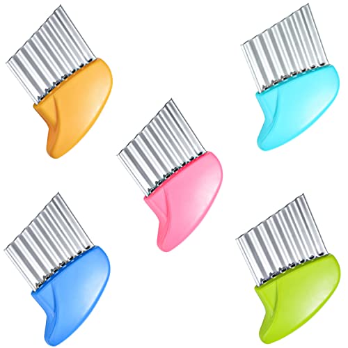 GWAWG 5Stück Kartoffelschneider Mehrzweck Wellenschneider Kartoffelschneider Edelstahl Gemüseschneider Riffelmesser Crinkle Cutter Kartoffel Gerät Pommes Chips Kartoffelchips Schneider Crinkle Cutter von GWAWG