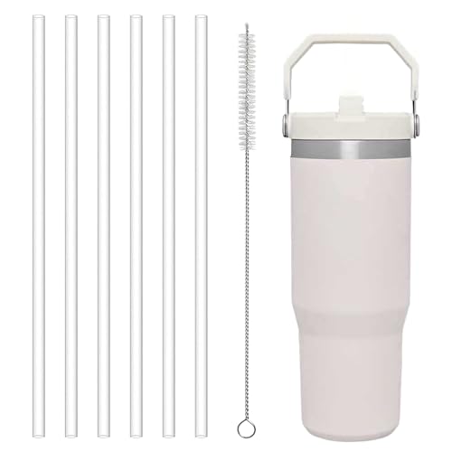 GWAWG 6 PCS Replacement Straw for Stanley Iceflow 30oz Clear Compatible with Stanley IceFlow Flip Straws with Cleaning Brush for Iceflow von GWAWG