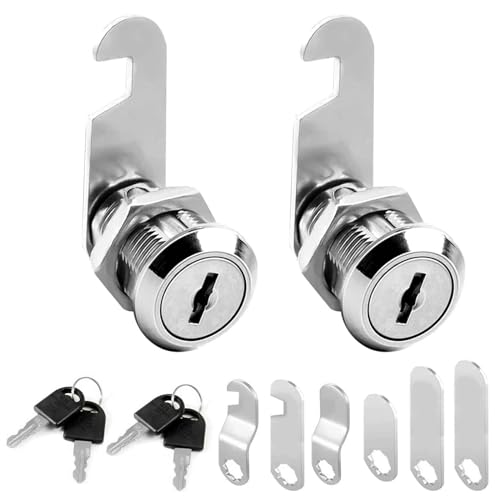 GWAWG Briefkastenschloss 2 Stück 16mm Briefkasten Schloß mit 4 Schlüsseln und 6 SchließBlechen für Briefkästen Schließfach Werkzeugkasten Aktenschrank Briefkästen, JM-MAILBOX LOCK-2 von GWAWG
