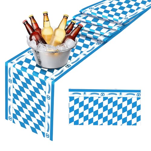 GWAWG Oktoberfest Table Runner Blue White Bavarian Diamond Table Decoration Bavarian Table Linen Oktoberfest Party Decoration for Beer Garden Munich Beer Festival Oktoberfest Party Accessories von GWAWG