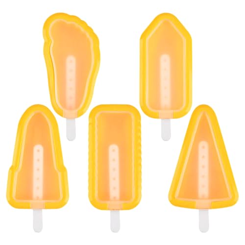 GWAWG Wiederverwendbare Silikon-Eisformen mit Stäbchen, BPA-frei, Eiscreme-Form, lebensmittelechtes Silikon, Eisformen, Popsicle Formen für DIY beruhigende Beißringe, 5 Stück GWAWG Wiederverwendbare Silikon-Eisformen mit Stäbchen, BPA-frei, Eiscreme-Form, lebensmittelechtes Silikon, Eisformen, Popsicle Formen für DIY beruhigende Beißringe, 5 Stück von GWAWG