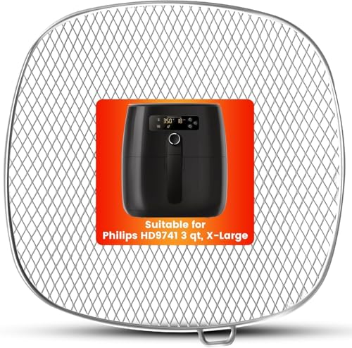 Air Fryer Zubehör für Philips, 18,3 cm quadratische Abtropfschale für Philips HD9741 3QT Tray Rack kompatibel mit HD9641 HD9721, HD9730, spülmaschinenfest von GWBSXM