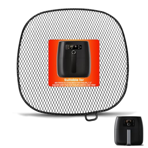 Air Fryer Zubehör für Philips, 18,3 cm quadratische Abtropfschale für Philips HD9741 3QT Tray Rack kompatibel mit HD9641 HD9721, HD9730, spülmaschinenfest von GWBSXM