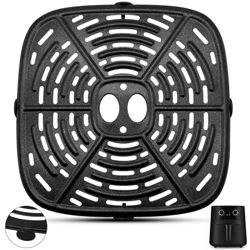 GWBSXM Air Fryer Grillpfanne für Tower Vortx 4,2 l Starfrit Air Fritteuse, 21 × 21 cm Air Fryer Ersatzteile Grillplatte Crisper Plate Zubehör Tray Rack für Holstein Housewares 4.4QT Air Fryer von GWBSXM