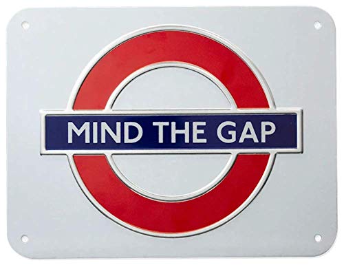 GWC London Underground Schild Mind The Gap, mittelgroßes Metallschild von GWC