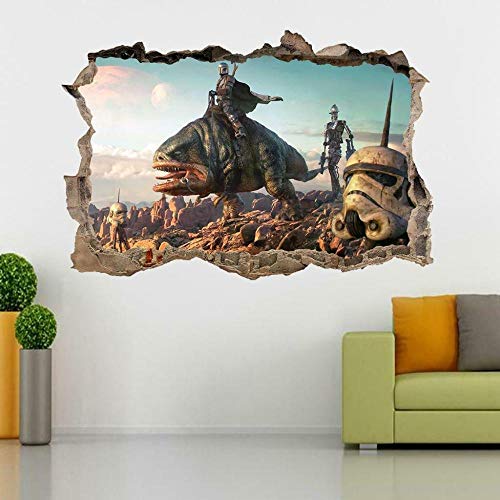 Wandtattoo Der mandalorianische 3D zertrümmerte Wandaufkleber Aufkleber Home Decor Wandbild Cartoon Film von GWCU