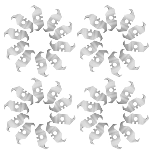 100 Stück Hakenklingen Cuttermesser 48x18x0,6mm Teppichmesser Klingen mit Loch Multifunktional Trapezhakenklingen Hakenmesser für Kabel Drähte Pvc-Kunststoffe Leder Gummi von GWCYMYD