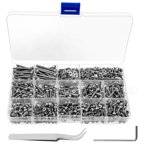 1110 Stück M3 Schrauben Set Edelstahl Metrisch Innensechskant Maschinenschrauben mit Muttern Unterlegscheiben Zylinderschrauben für Möbel Schiffe Maschinenbau Automobile 1110 Stück M3 Schrauben Set Edelstahl Metrisch Innensechskant Maschinenschrauben mit Muttern Unterlegscheiben Zylinderschrauben für Möbel Schiffe Maschinenbau Automobile von GWCYMYD