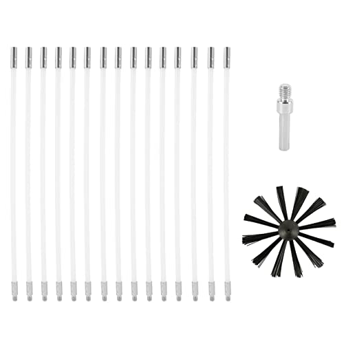 17pcs Kaminbürste Stange Set 41x1cm Nylon Verzinkter Eisendraht Ofenrohrbürste mit Bürstenkopf und M8 Gewinde Leicht zu Biegen Multifunktionale Schornsteinfeger Bürste für Schornsteine Rohre 17pcs Kaminbürste Stange Set 41x1cm Nylon Verzinkter Eisendraht Ofenrohrbürste mit Bürstenkopf und M8 Gewinde Leicht zu Biegen Multifunktionale Schornsteinfeger Bürste für Schornsteine Rohre von GWCYMYD
