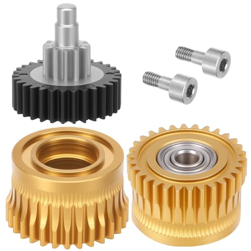 3 Stück Extruder Zahnrad Kit Gehärteter Stahl Extruder Gear Kit Doppelzahnrad-Design Hohe Härte Verschleißfestigkeit Extruder-Getriebe-Kits für K1/K1 Max/K1C von GWCYMYD