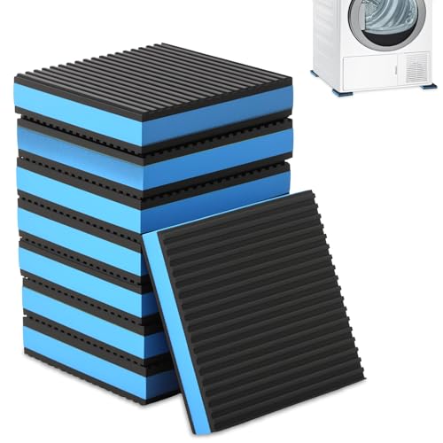 8 Stück Vibrationsisolationspads 10x10x2cm Robustes EVA Anti-Vibrationspads Rutschfest Stoßdämpfung Geräuschreduzierung Anti Vibration Pads für Kompressoren Klimaanlagen Laufbänder von GWCYMYD