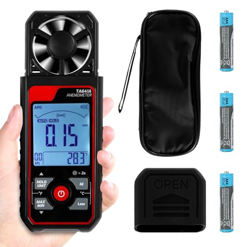 Digital Anemometer Windmesser mit LCD-Bildschirm Hintergrundbeleuchtung Handheld Windmessgerät zur Messung von Windgeschwindigkeit Temperatur Digital Anemometer Windmesser mit LCD-Bildschirm Hintergrundbeleuchtung Handheld Windmessgerät zur Messung von Windgeschwindigkeit Temperatur von GWCYMYD