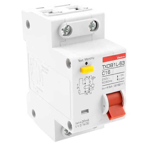 Fi Schutzschalter AC 230V 30mA C16 1P+N Leitungsschutzschalter 16A Sicherungsautomat mit Überlastschutz Kurzschlussschutzgerät Ableitstromschutz Fehlerstromschutzschalter für Heimdekoration Fi Schutzschalter AC 230V 30mA C16 1P+N Leitungsschutzschalter 16A Sicherungsautomat mit Überlastschutz Kurzschlussschutzgerät Ableitstromschutz Fehlerstromschutzschalter für Heimdekoration von GWCYMYD