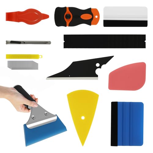 GWCYMYD 29 Stück Folierungs Werkzeug Folien Werkzeug Set mit Universalmesser Schaber Trimmmesser Auto Vinyl Werkzeug Kit Autofolie Rakel für Möbel Autos Fensterfolien von GWCYMYD