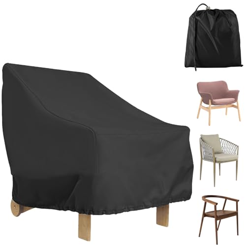 GWCYMYD Gartenstühle Abdeckung 80x85x91cm 210D Oxford-Gewebe Stuhlabdeckung Outdoor mit Elastischer Saumkordel Wasserdicht UV-Schutz Abdeckung Gartenstuhl für Rasen Terrasse (1PC) von GWCYMYD