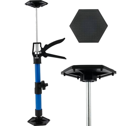 Montagestütze Deckenstütze Tragkraft 40kg Edelstahl Montagestütze Einhandstütze Höhenverstellbar Rutschfest Deckenstütze Teleskopstütze für Schrankheber Trockenbau (30-59cm) von GWCYMYD