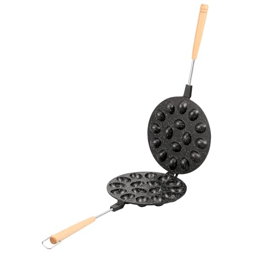 Walnuss-Plätzchenform 16 Löcher Walnuss Keksform mit Abnehmbarer Holzgriff Antihaftbeschichtung Multifunktional Walnuss Backform Nussformen zum Backen für Partys Feste Tägliche Backen (Schwarz) von GWCYMYD