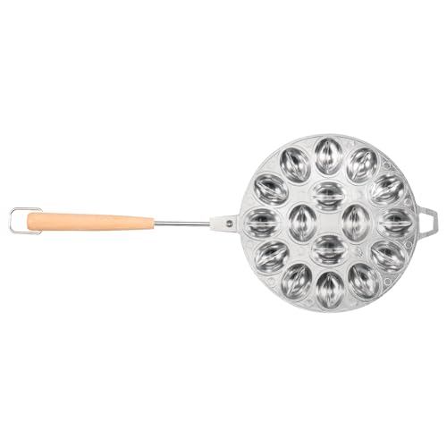 Walnuss-Plätzchenform 16 Löcher Walnuss Keksform mit Abnehmbarer Holzgriff Antihaftbeschichtung Multifunktional Walnuss Backform Nussformen zum Backen für Partys Feste Tägliche Backen (Silber) von GWCYMYD
