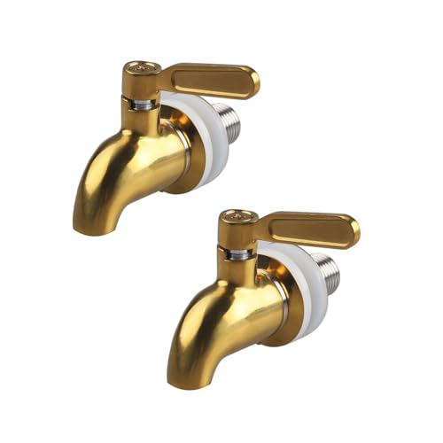 GWENBHMTOOL Edelstahl Zapfhahn Gold Ersatz Wasserhahn für Getränkespender Sonne Tee Glas Langlebig Lebensmittelqualität Wasserhahn 2 Stück GWENBHMTOOL Edelstahl Zapfhahn Gold Ersatz Wasserhahn für Getränkespender Sonne Tee Glas Langlebig Lebensmittelqualität Wasserhahn 2 Stück von GWENBHMTOOL