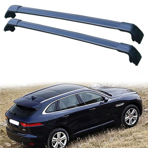 GWENP Auto Dachträger Dachreling für Jaguar F-PACE (X761) 2015-2020, Dach Gepäckträger aus Abschließbar Aluminium,Black von GWENP