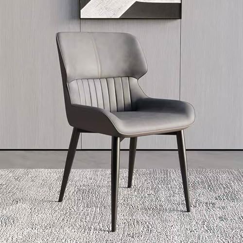 4-teiliges Set Stuhl mit Leder, dick gepolstert, Küche, Bad, Sessel, Sessel mit hoher Rückenlehne, Metallbeine, Wohnzimmer, Rezeption, Lounge-Sessel, Lounge-Büro von GWFBLID