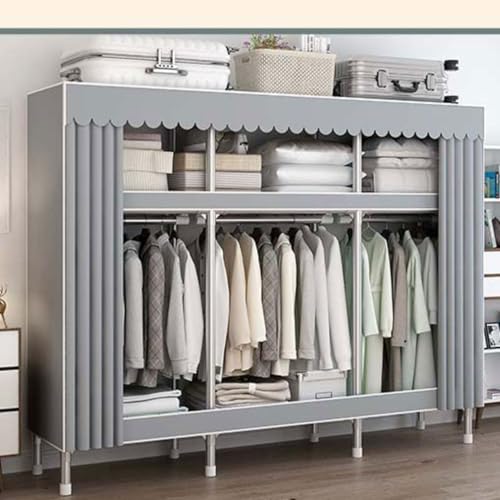 GWFBLID Kleiderschrank Faltschrank mit Kleiderstange Ablagen Stoffschrank Faltbare Garderobe Canvas mit Fächern Aufbewahrungsschrank Kleiderschrank mit Stauraum für Schlafzimmer Wohnzimmer GWFBLID Kleiderschrank Faltschrank mit Kleiderstange Ablagen Stoffschrank Faltbare Garderobe Canvas mit Fächern Aufbewahrungsschrank Kleiderschrank mit Stauraum für Schlafzimmer Wohnzimmer von GWFBLID