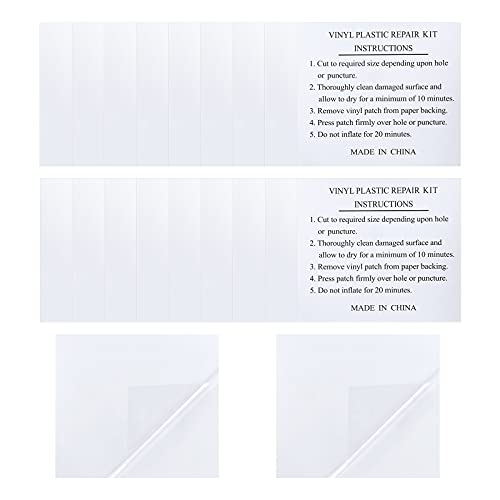 GWHOLE 20 Stück Reparaturflicken Flickzeug Luftmatratze Reparaturflicken Selbstklebend Reparatur Patch Tape Wasserfest Reparatur Aufkleber Transparent für Pool Schwimmbäder Schlauchboot 6,5 x 5,5 cm von GWHOLE