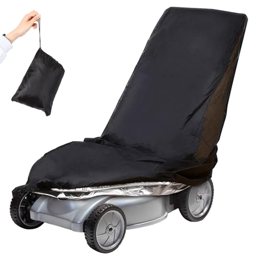 GWHOLE Rasenmäher Abdeckung Rasenmäher Schutzhülle Wasserdicht Universal Rasentraktor Abdeckhaube 210D Oxford Schwarz, 193 x 112 x 63 cm von GWHOLE