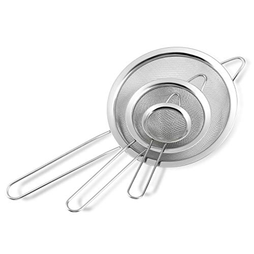 GWHOLE Sieb Küchensieb Feinmaschig Mehlsieb Set Nudelsiebe Sieb küche Feinsieb aus Edelstahl 7/12/18 cm, mit Griff GWHOLE Sieb Küchensieb Feinmaschig Mehlsieb Set Nudelsiebe Sieb küche Feinsieb aus Edelstahl 7/12/18 cm, mit Griff von GWHOLE