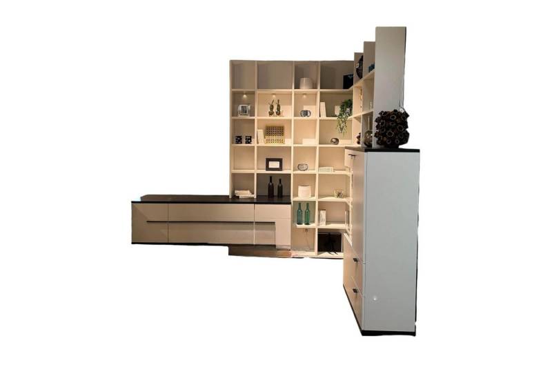 GWINNER Anbauschrank Wohnwand LS 561220 PG1 Lack Seidenmatt Weiß Und Anthrazit von GWINNER