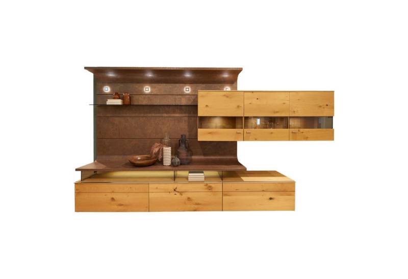 GWINNER Anbauschrank Wohnwand Tormine Balkeneiche Natur Absatz Rostoptik Mit LED von GWINNER