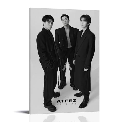 GWJXYWZP ATEEZ Musikalben von beliebten Künstlern, Leinwandposter, Wandkunst, dekoratives Gemälde, Schlafzimmer, 50 x 75 cm, Rahmenstil GWJXYWZP ATEEZ Musikalben von beliebten Künstlern, Leinwandposter, Wandkunst, dekoratives Gemälde, Schlafzimmer, 50 x 75 cm, Rahmenstil von GWJXYWZP