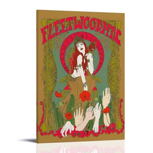 GWJXYWZP Fleetwood Mac-Musikalben von beliebten Künstlern, Leinwand-Poster, Wandkunst, dekoratives Gemälde, Schlafzimmer, Gemälde, Poster, 40 x 60 cm, Rahmenstil von GWJXYWZP