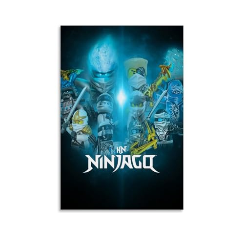 GWJXYWZP Ninjago Leinwand-Poster, klassisch, Anime-Cartoons, Wandkunst, dekoratives Gemälde, Schlafzimmer, 60 x 90 cm, ungerahmter Stil von GWJXYWZP