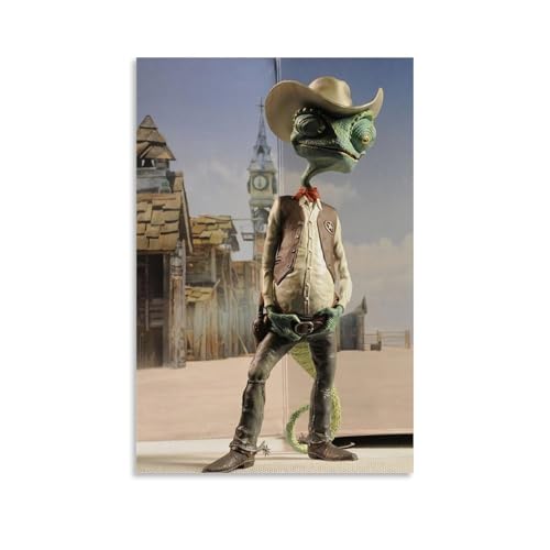 GWJXYWZP Rango Leinwandposter, klassisch, Anime-Cartoons, Wandkunst, dekoratives Gemälde, Schlafzimmer, 60 x 90 cm, ungerahmter Stil von GWJXYWZP