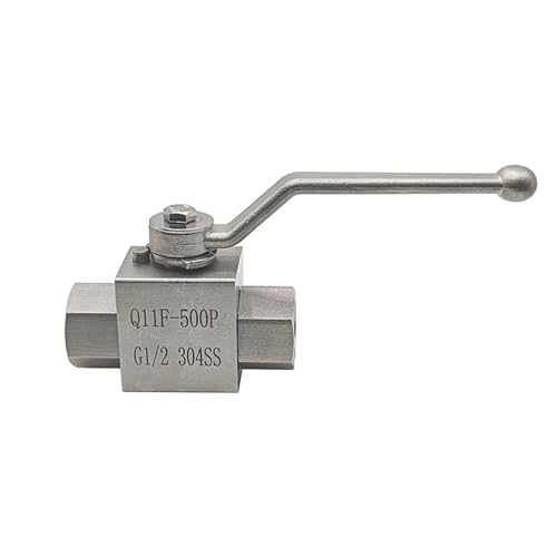 1/4 Zoll, 3/8 Zoll, 1/2 Zoll, 3/4 Zoll, 1 Zoll, 2 Zoll, Hochdruck-2-Wege-Kugelhahn, 304/316L Edelstahl, Innengewinde, hydraulischer Schalter, Wasser(PEEK-SEAL-304 STAINLESS STEEL,0.5 Inch) von GWLQBJLHH
