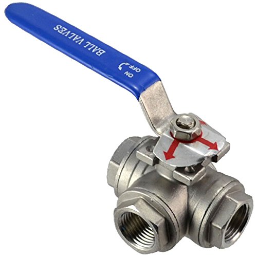 1-1/4" Innengewinde NPT 316 SS Typ T Montagepad 3-Wege-Kugelhahn mit Vinylgriff WOG1000(1.25 Inch) von GWLQBJLHH