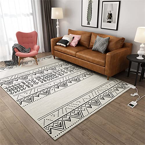 Moderner hellgrauer Teppich, Infrarotheizung/wasserdicht/Timer/einstellbare Temperatur, Grauer/schwarzer/weißer Teppich, für Wohnzimmer, Schlafzimmer,C,160CM*240CM Moderner hellgrauer Teppich, Infrarotheizung/wasserdicht/Timer/einstellbare Temperatur, Grauer/schwarzer/weißer Teppich, für Wohnzimmer, Schlafzimmer,C,160CM*240CM von GWMWON