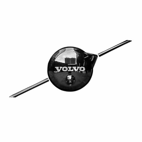 Auto Emblem Aufkleber für Volvo V90 2021-2023 2024,Front Grille Kühlergrill Logo Abzeichen Badge Abziehbilder Schwarz 3D ABS Metall Auto Styling Tuning Dekoration Zubehör,with Camera von GWWXM
