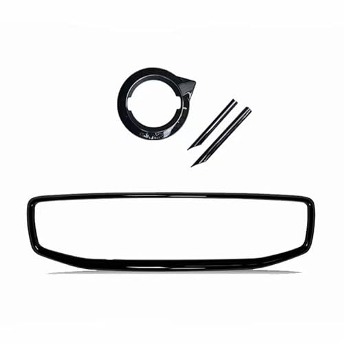 Auto Emblem Aufkleber für Volvo XC60 2018-2021,Front Grille Kühlergrill Logo Abzeichen Badge Abziehbilder Schwarz 3D ABS Metall Auto Styling Tuning Dekoration Zubehör,All-with Camera von GWWXM