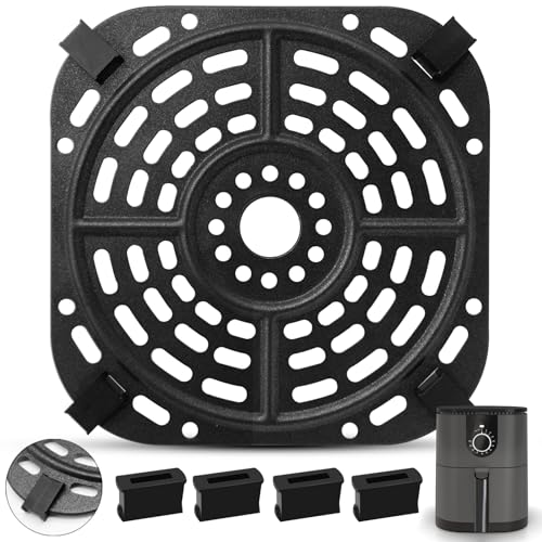 Luftfritteusen-Zubehör für Ninja AF080 2QT Mini-Luftfritteuse, 14 x 14 cm, quadratisch, lebensmittelecht, antihaftbeschichtet, für Luftfritteuse, Grillpfanne, Grillplatte, Crisperplatte, Ersatzteile, von GWY