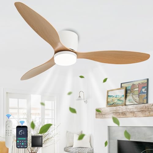 GWYAJTU 100CM Große Deckenventilator Mit Beleuchtung Und Fernbedienung Deckenlampe Mit Ventilator DC Reversibel Leise LED Drei Farben Deckenleuchte Mit Ventilator Für Wohnzimmer Schlafzimmer-C||42in von GWYAJTU